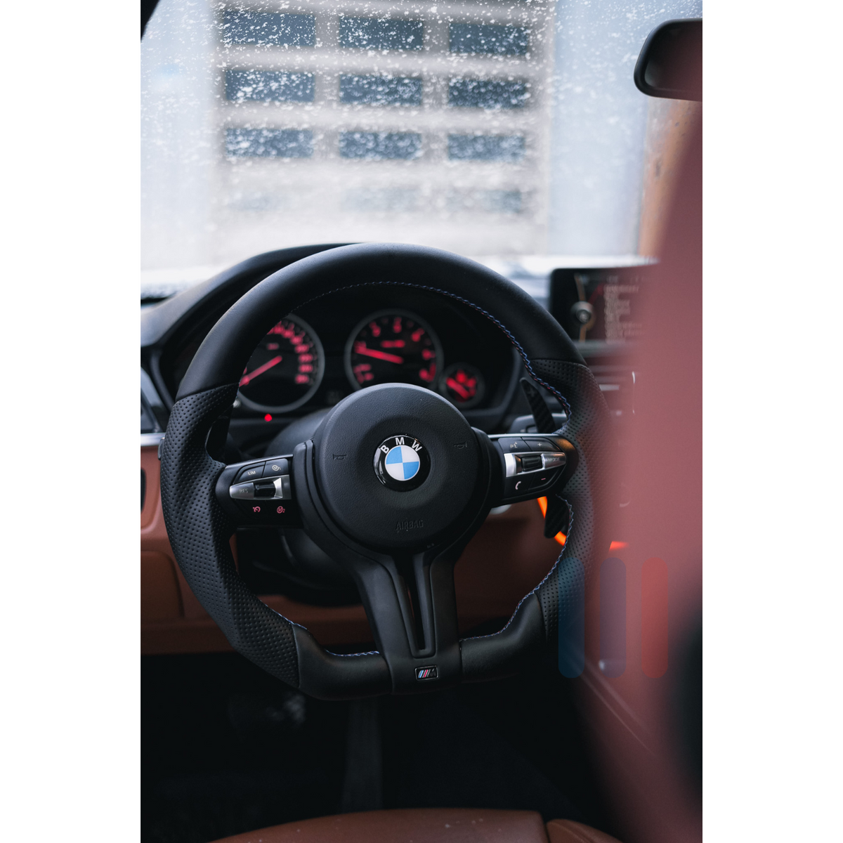 BMW F1x Custom Skinn Ratt (Rattvarme)