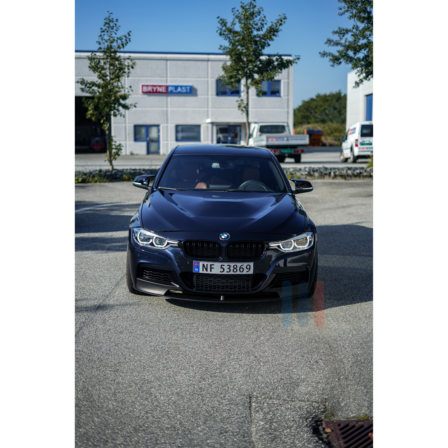 BMW F30/F31 V2 M-Performance Frontleppe (Matt Svart)